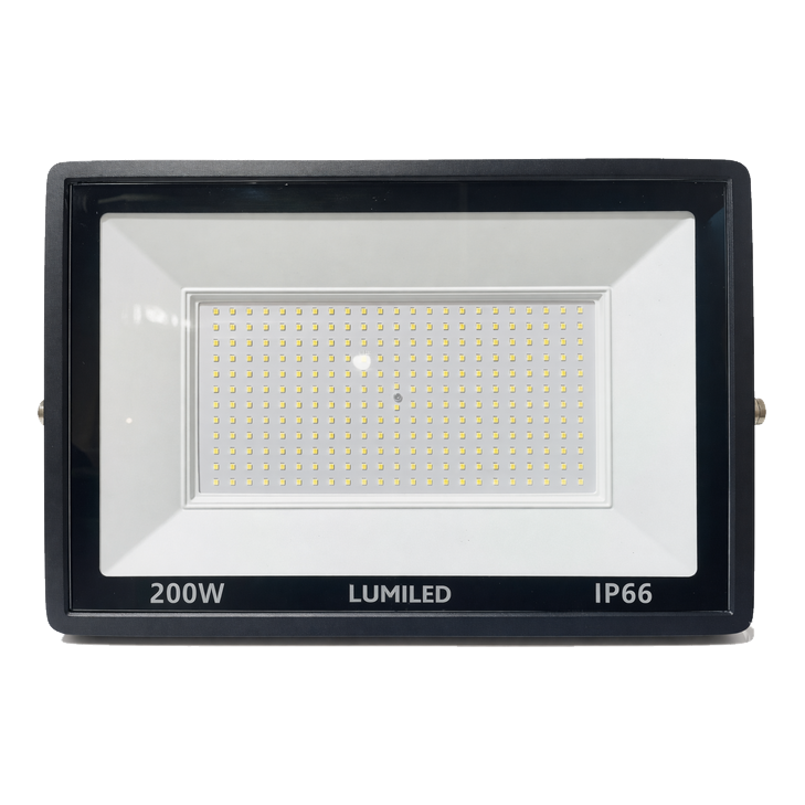 reflector led slim black 200w